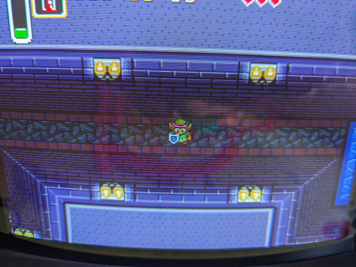 Sony BVM-9045QD displaying SNES Castlevania test, restored color channels functioning properly post-repair.