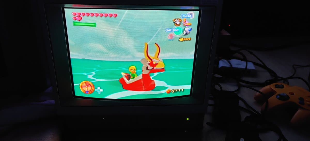 Sony PVM-14L2 displaying Kirby Super Star on SNES via composite connection, showing vibrant color output and image clarity during functionality testing.