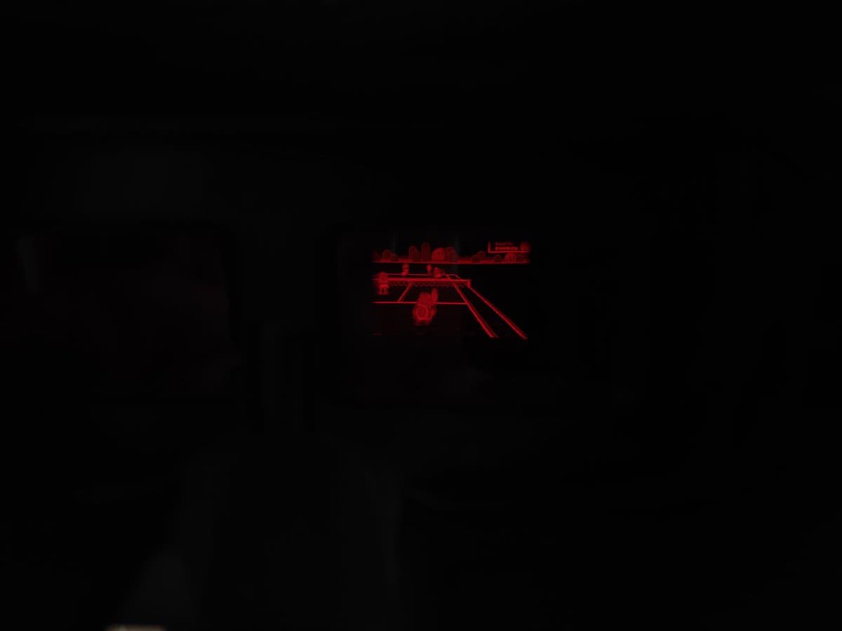 Thermal image showing red circuitry of Nintendo Virtual Boy display assembly during refurbishment testing and diagnostics.